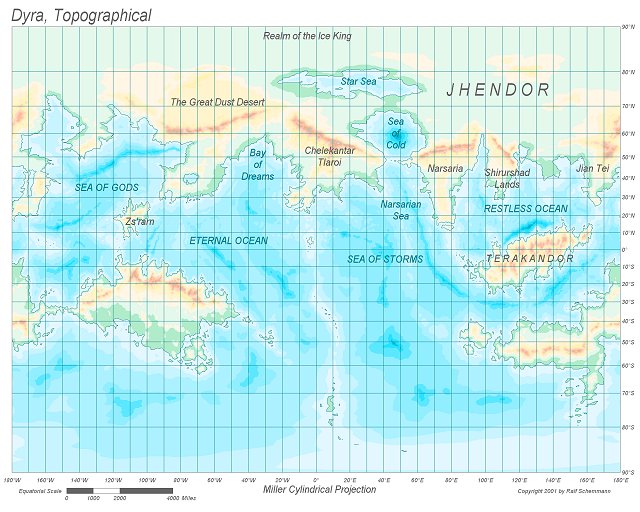 Dyra, topographical